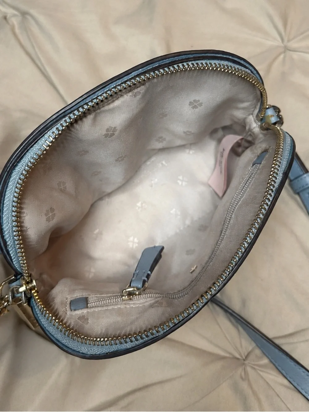 kate spade baby blue pebble leather crossbody bag